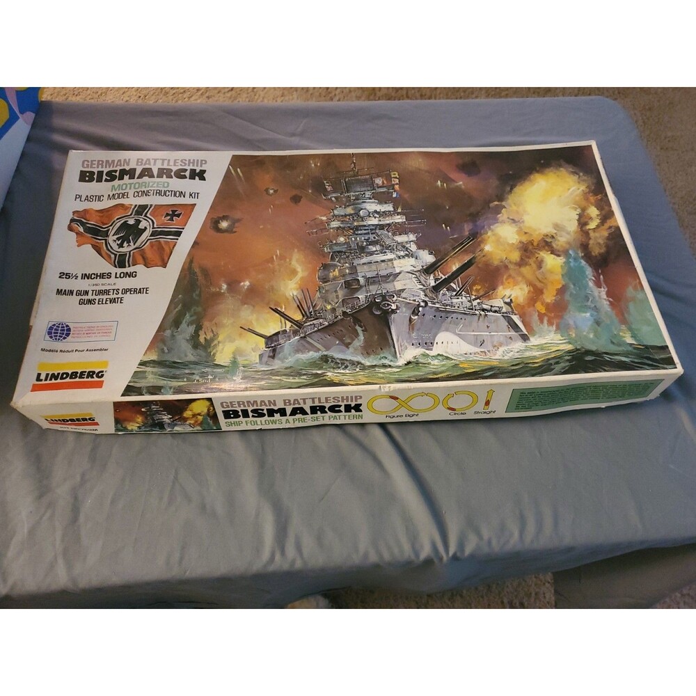 Lindberg German Battleship Bismarck Motorized 1/350 Scale #762M  Tead